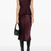Bar Silk Skirt - Bordeaux