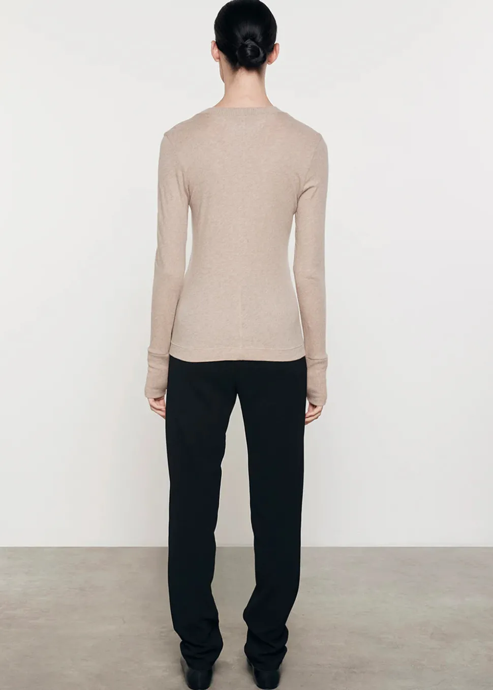 Cashmere Easy Cuffed Uneck