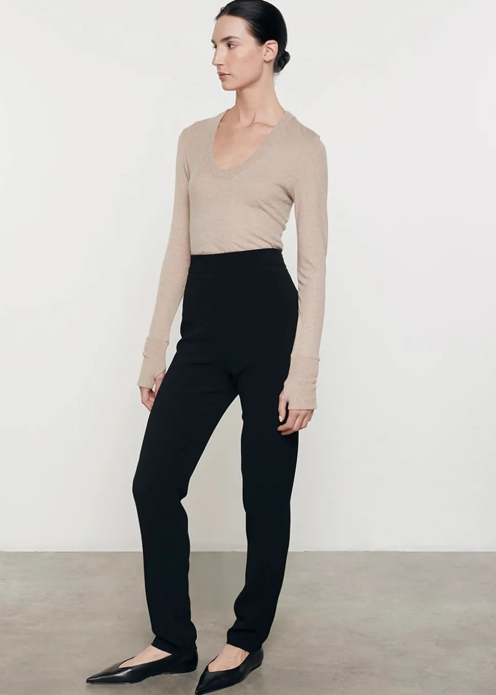 Cashmere Easy Cuffed Uneck