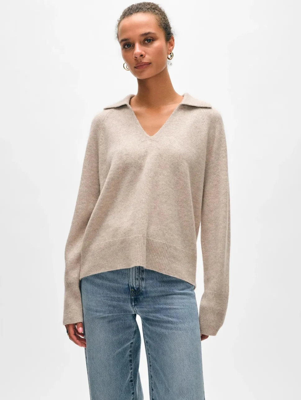 Cashmere Easy Polo Sweater