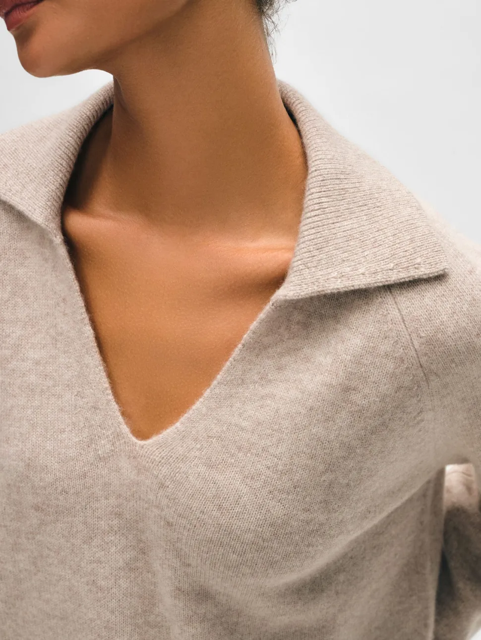 Cashmere Easy Polo Sweater