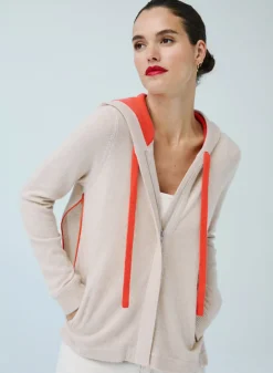 Cashmere Hoodie With Contrast Ties