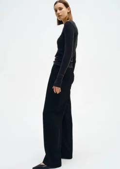 Cashmere Jersey Easy Cuffed Uneck