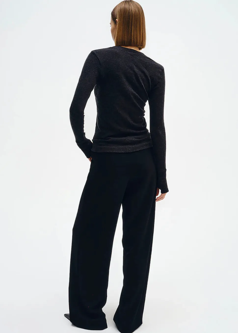 Cashmere Jersey Easy Cuffed Uneck