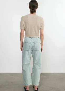 Linen Open Knit Cropped Sweater