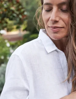 Mary Classic Shirtdress - White Linen