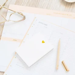 Mini Note Pad - Gold Heart