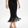 Ribbed Fringe Skirt