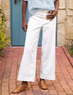 Wexford Wide Leg Linen Pant - White Linen